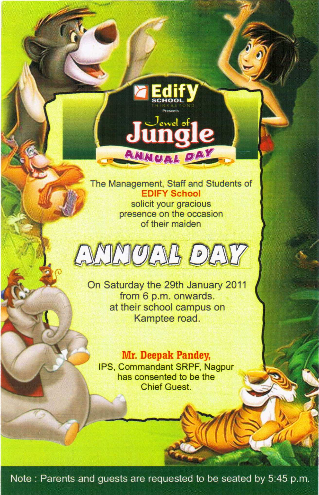 Annual Day Function :: Jewel of Jungle Tickets, Sat, Jan 29, 2011 at 5: