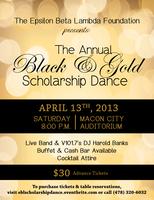 The Annual Black & Gold Scholarship Dance Event Flyer
