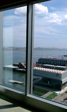 MassChallenge view of the Boston Harbor