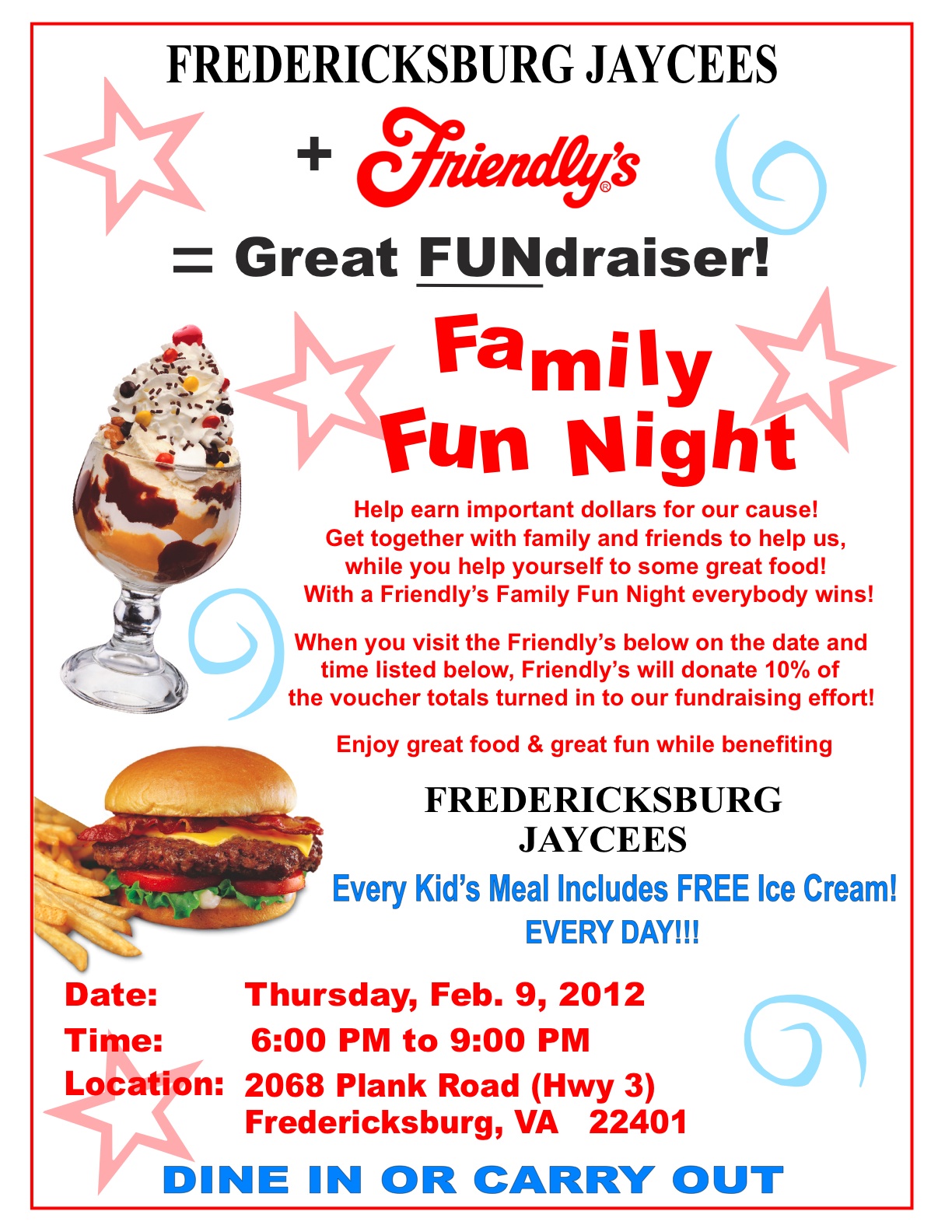 Jaycees Friendly Fundraiser Tickets, Thu, Feb 9, 2012 At 6:00 Pm 