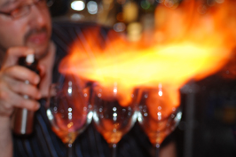 flames on glass
