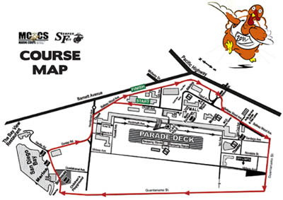 MCCS MCRD San Diego, Semper Fit Turkey Trot 2011 Course Map