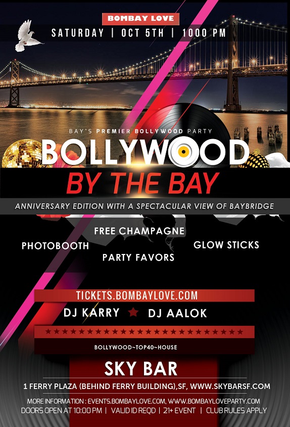 Bombay Love Bollywood by the Bay San Francisco Sky Bar Flyer