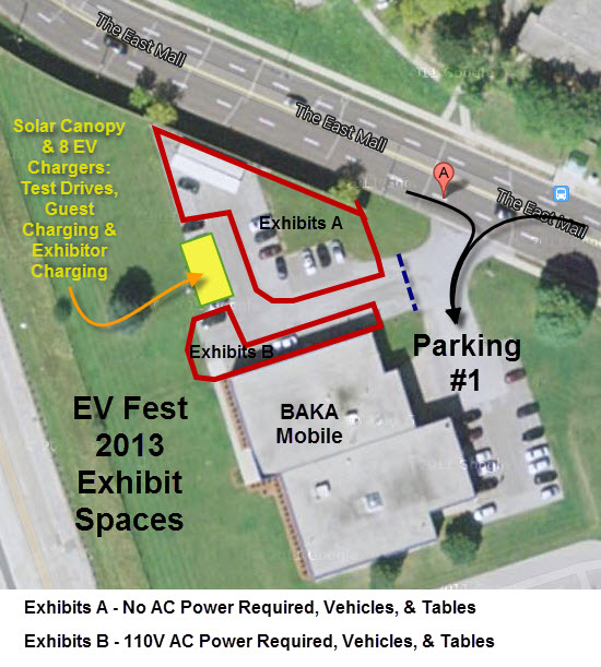 Google Satellite View of BAKA Mobile - Annotated for General Exhibit Space