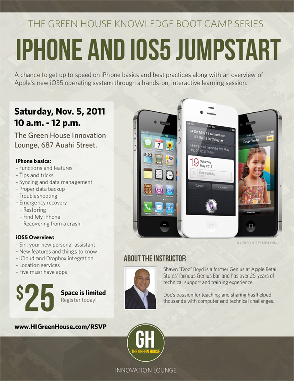 iPhone and iOS5 Jumpstart Event flier