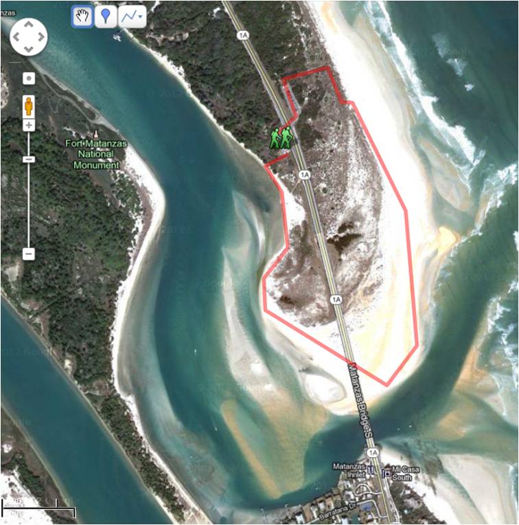 Map of Matanzas Inlet Hike