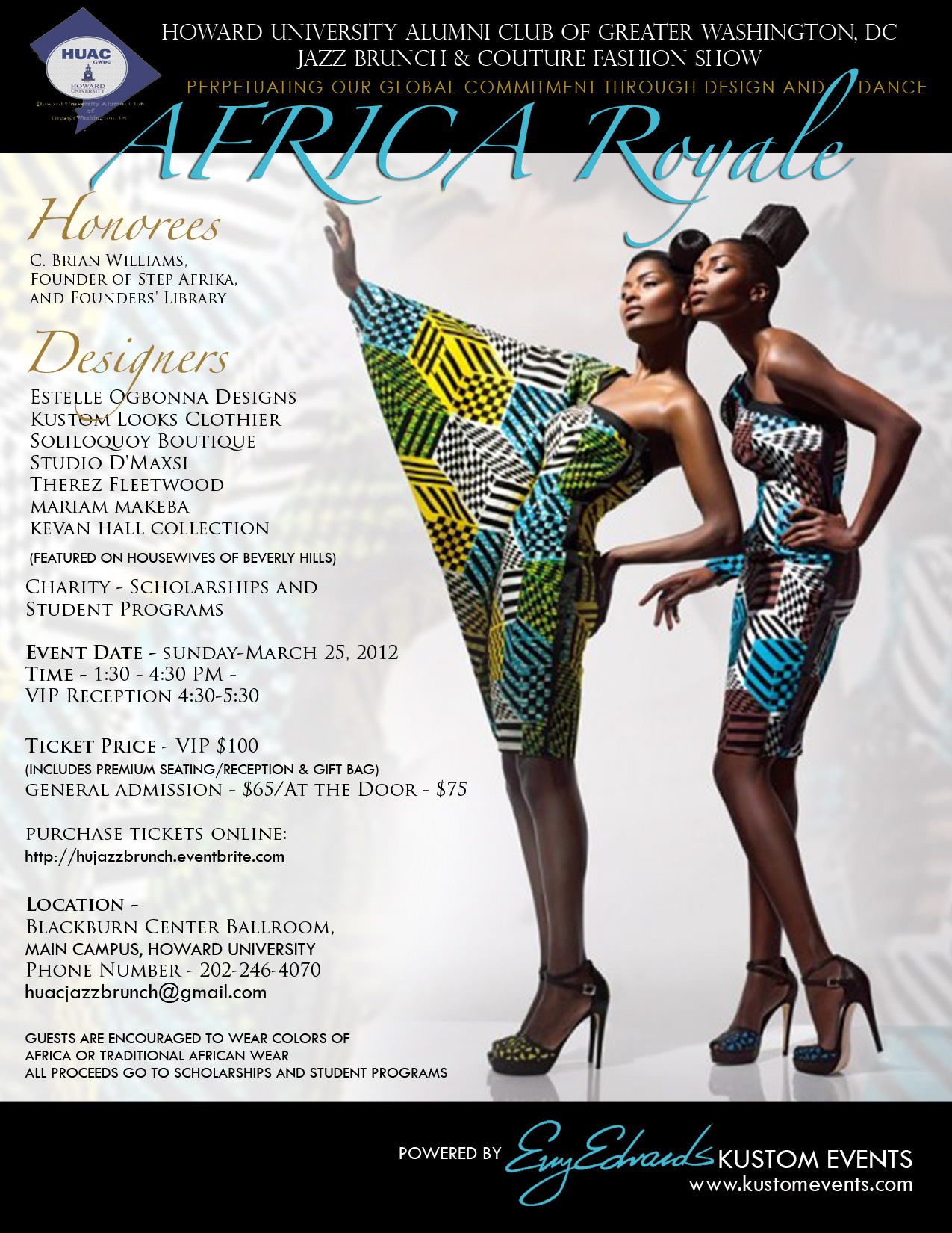 Howard University Alumni Jazz Brunch and Fashion Show Tickets, Sun, Mar ...