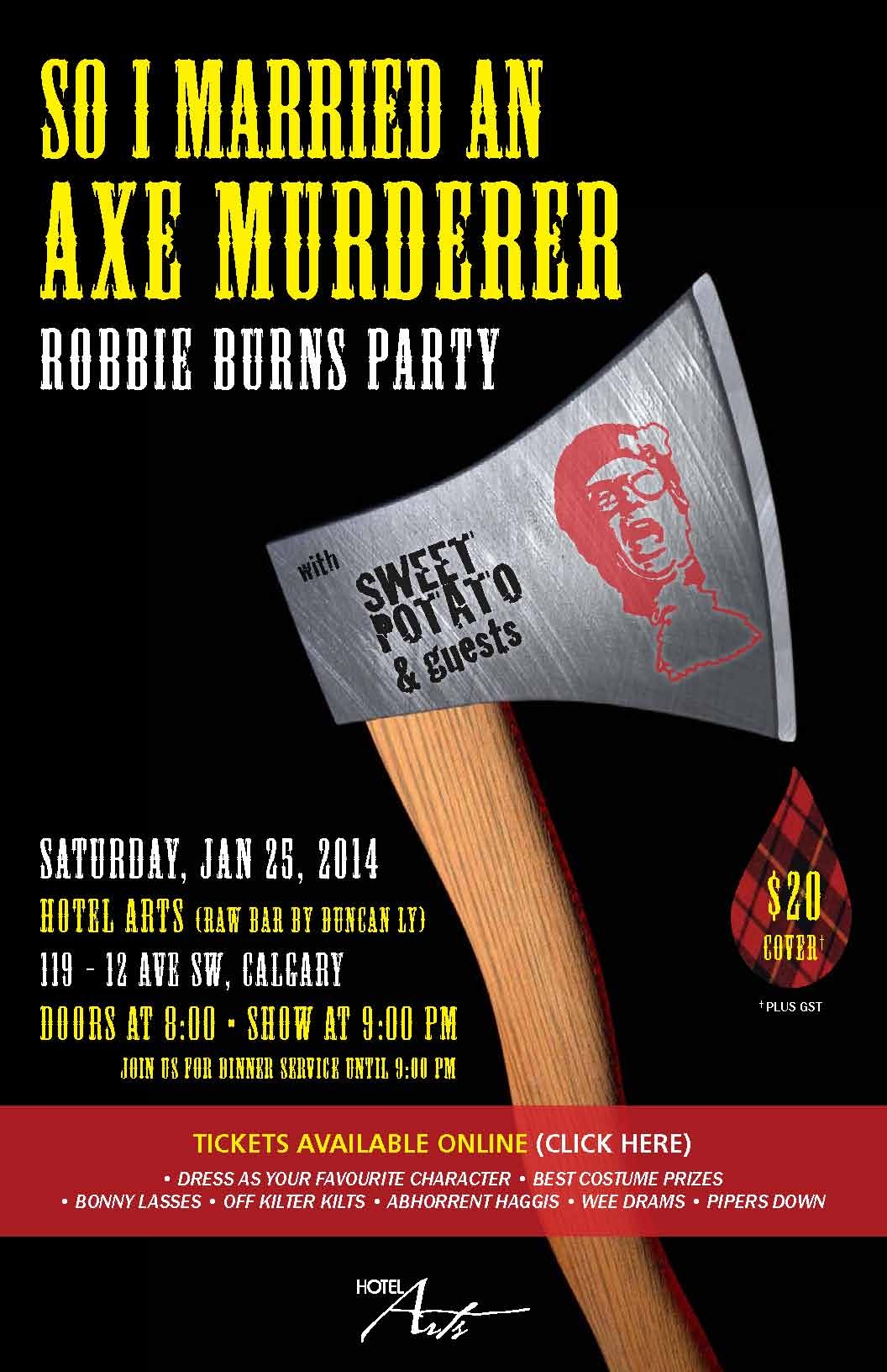 So I Married An Axe Murderer Robbie Burns Party Robbie Burns Party Poster