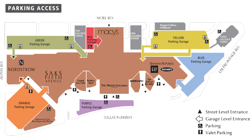 Dallas Galleria Map Of Stores