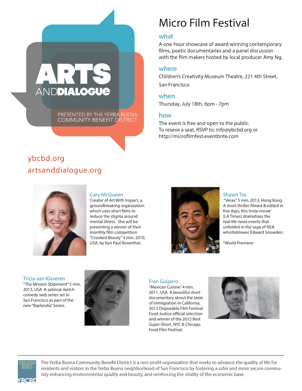 Micro Film Festival July Arts in Dialogue Poster