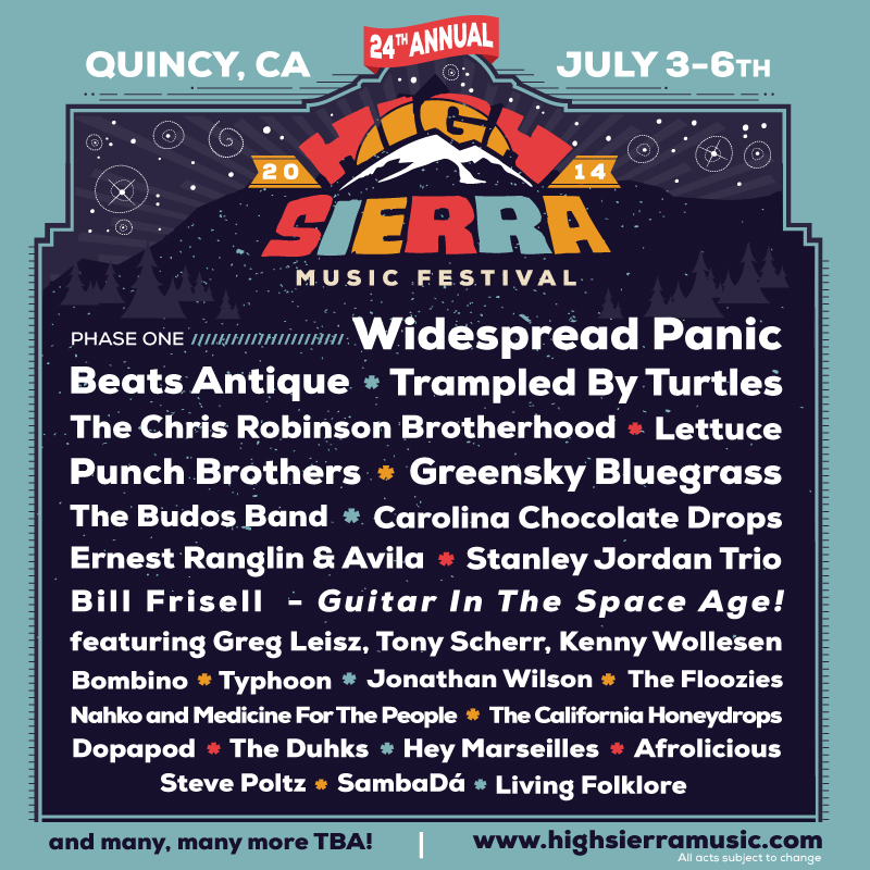 Widespread Panic, Beats Antique, Trampled By Turtles, Chris Robinson Brotherhood, Lettuce, Punch Brothers