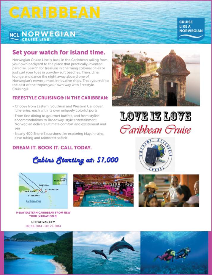 Love Iz Love Caribbean Cruise Flyer