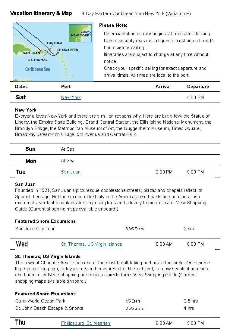 Vacation Itineray1