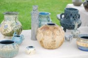 Artist display from 2011. Pottery by Jacqueline Biaggi