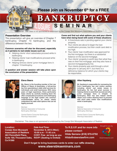 BK Seminar Nov. 6 in Thousand Oaks