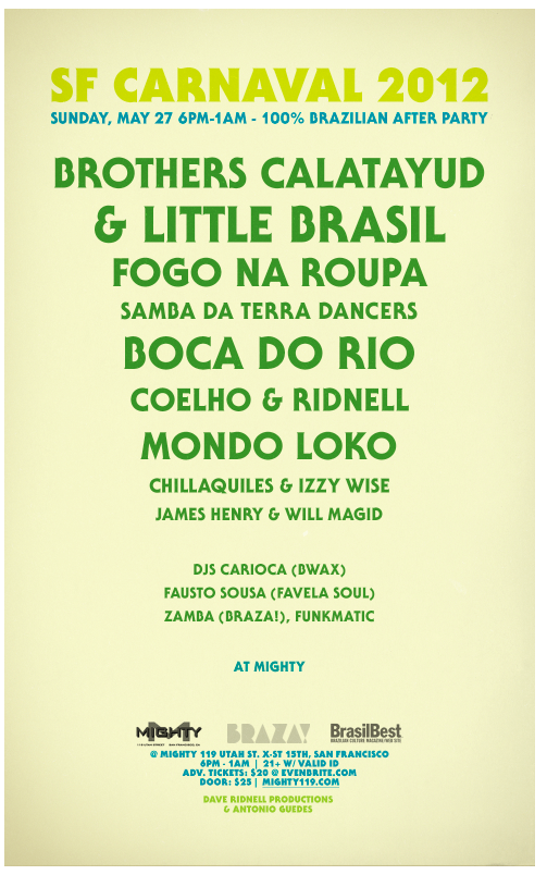 SF CARNAVAL BRAZILIAN AFTER_PARTY with Brothers Calatayud SF CARNAVAL BRAZILIAN AFTER_PARTY with Brothers Calatayud