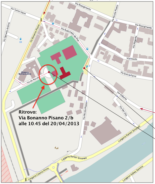 Mappa Ritrovo #invasionidigitali Pisa
