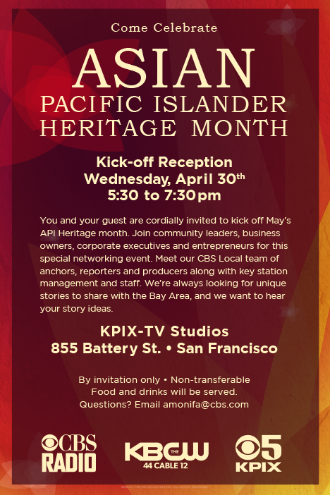 Asian Pacific Islander Month Kick-Off Reception 2014 Registration, Wed