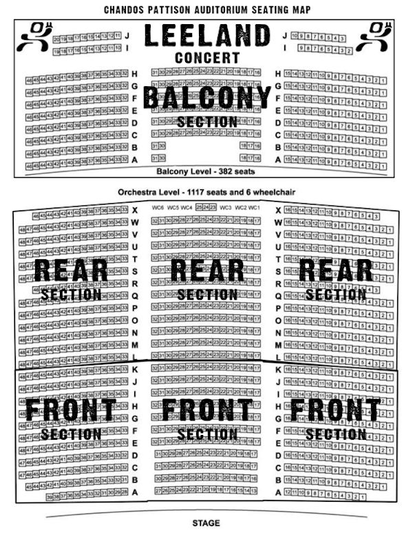 Chandos Pattison Auditorium Seating Map Chandos Pattison Auditorium Seating Map