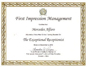 experience certificate for reception and counselor word format