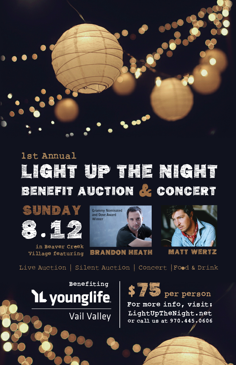 Young Life Light Up the Night Young Life Light Up the Night Benefit Auction and Concert Poster