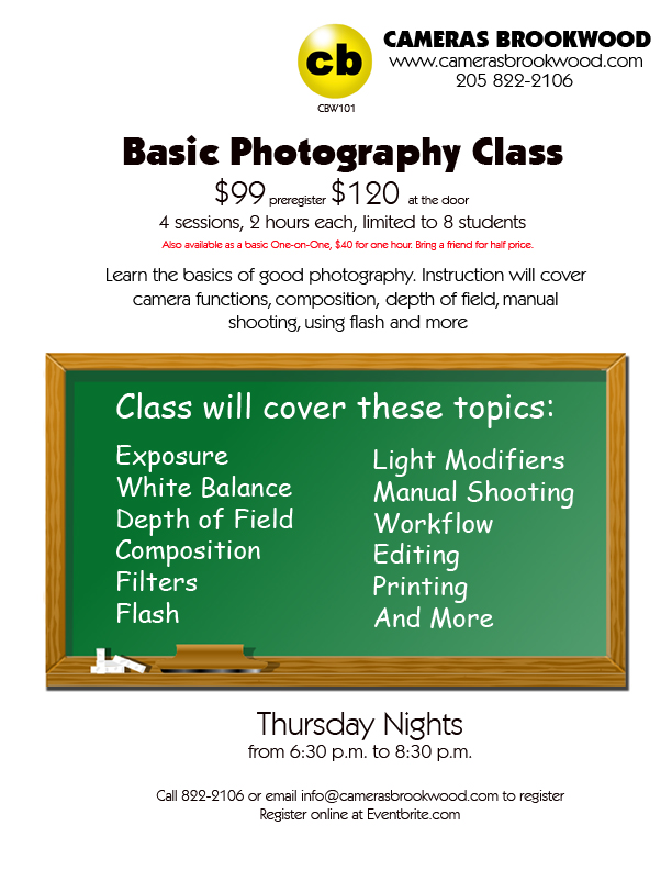 cbw101 Basic Photography Class Basic Photography Class Flyer