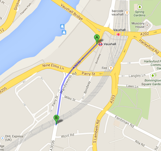 Walk from Vauxhall Station to Roller Disco