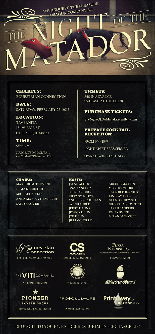 The Night of the Matador Event Invitation 2-23-13 The Night of the Matador Event Invitation 2-23-13