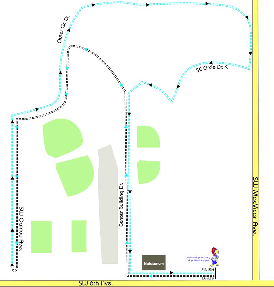 GET FIT TOPEKA STYLE 5K Course Map