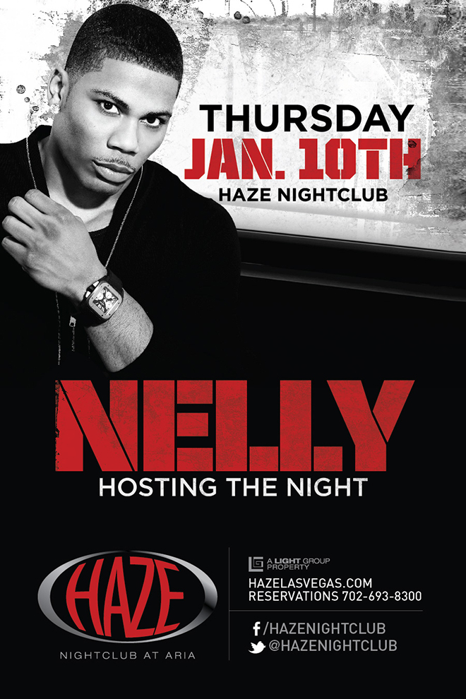 Nelly Hosts the night at HAZE Nightclub in Las Vegas at the Aria Resort & Casino