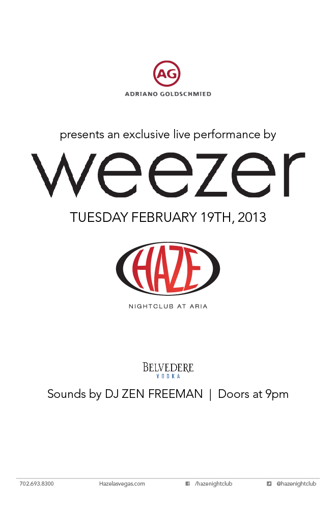 Weezer performs live in Las Vegas at HAZE Nightclub for MAGIC