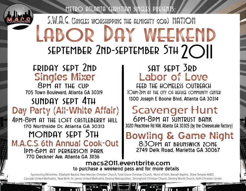 Singles ministry labor day Events - Disciples Today, ICOC