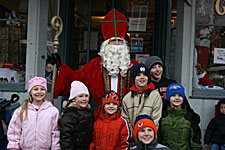 St. Nicholas visits at Christkindl in downtown Frankfort.