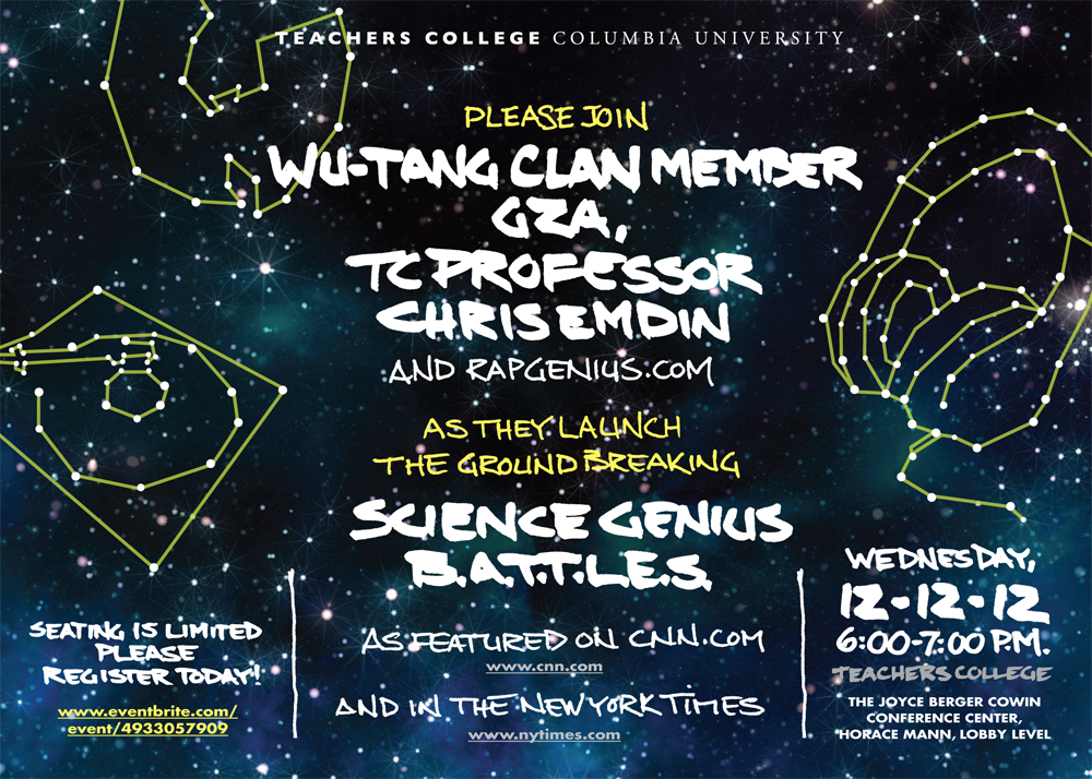 An image of the universie with constellations in the shape of iconic hip hop symbols.