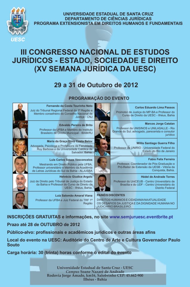 cartaz da semana jurídica 2012