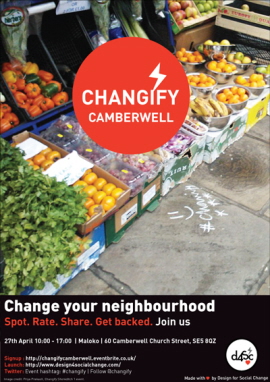 Changify Camberwell Saturday 27th April poster