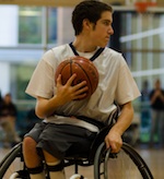 Colin Egan playing basketball