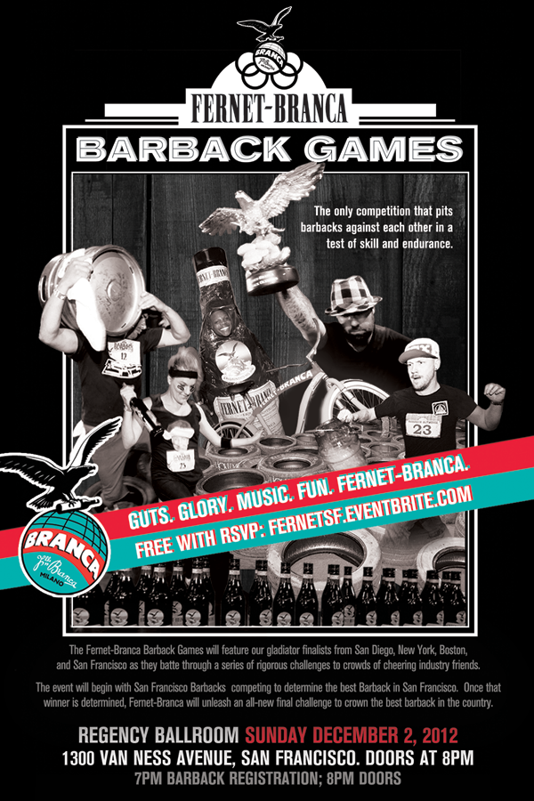 Fernet-Branca Barback Games San Francisco Fernet Barback Games -SF FLYER
