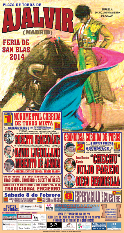 Cartel Feria Taurina Ajalvir 2014