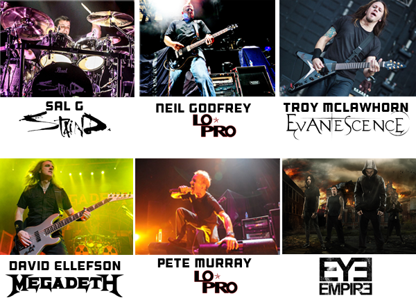 Dave Ellefson of Megadeath, Neil Godfrey of Lo-Pro, Troy McLawhorn of Evanescence, Sal G of Staind, Pete Murray of Lo-Pro