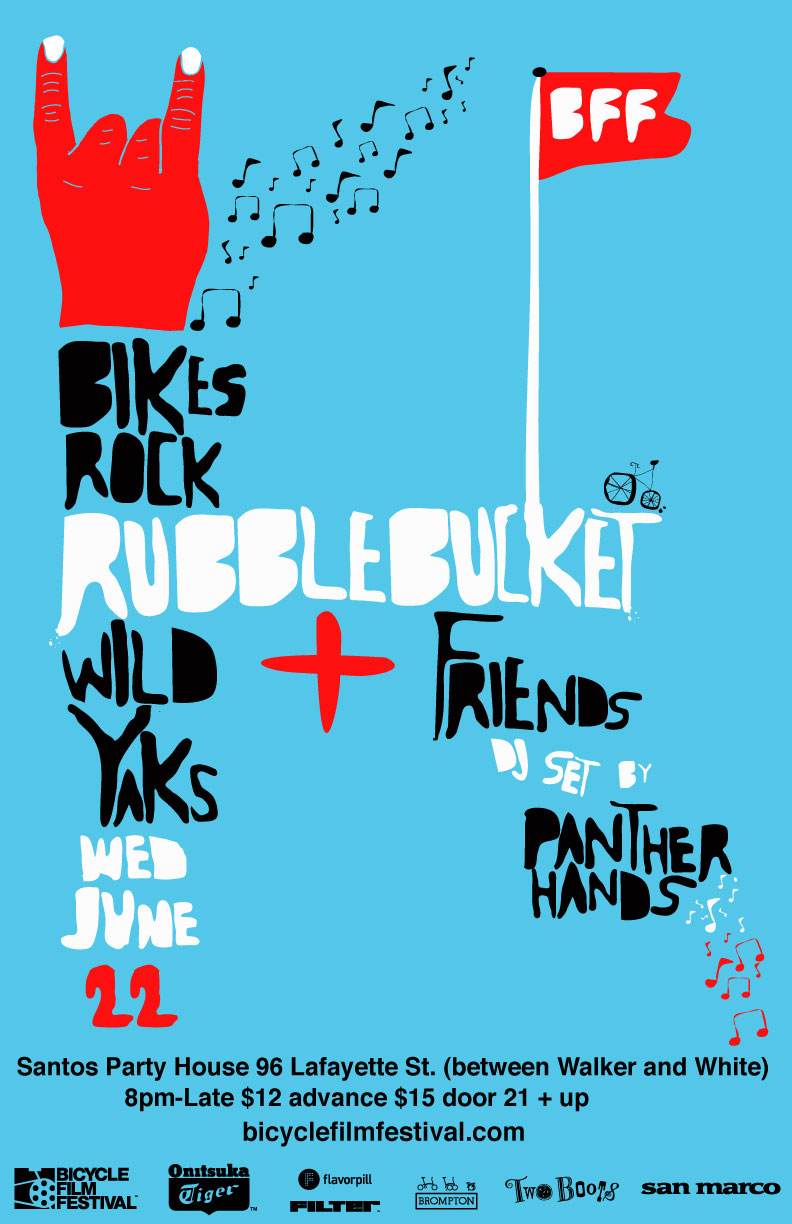 BFF NY Bikes Rock Poster