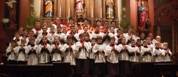 Fr. McNeely with altar boys at St. Stephen