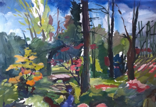 Mick's Wood by Karen Bowers, 2011, oil on paper, 110 x 90cm