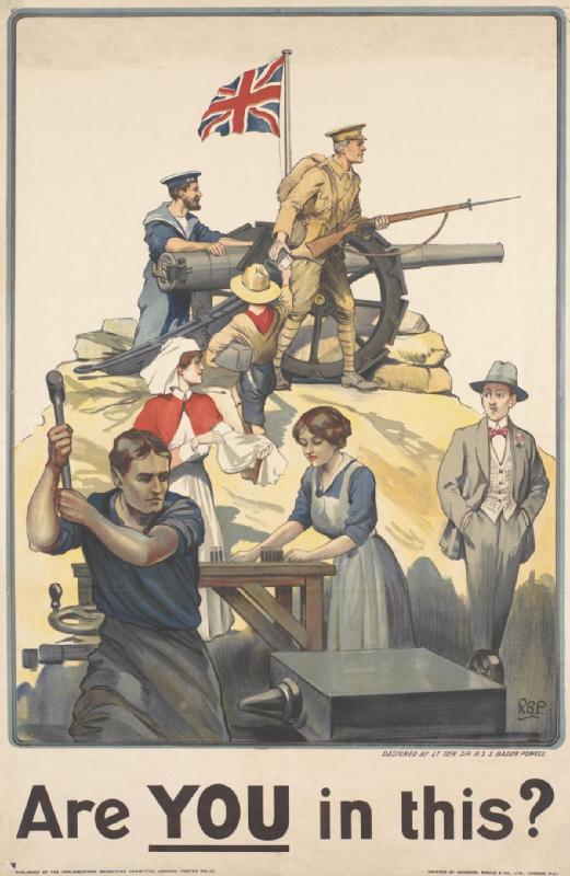 World War One recruitment poster, IWM.