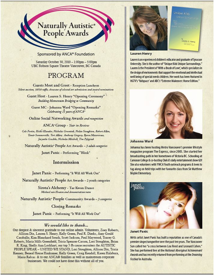 Naturally Autistic People Awards Program Naturally Autistic People Awards Program