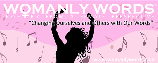 Womanly WordsTM header Womanly celebrating with music notes