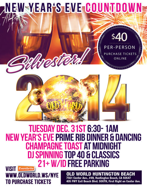New Years Eve Party at Old World Huntington Beach New Years Eve Party at Old World Huntington Beach