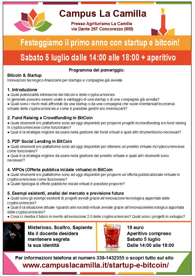 Campus La Camilla Startup e bitcoin