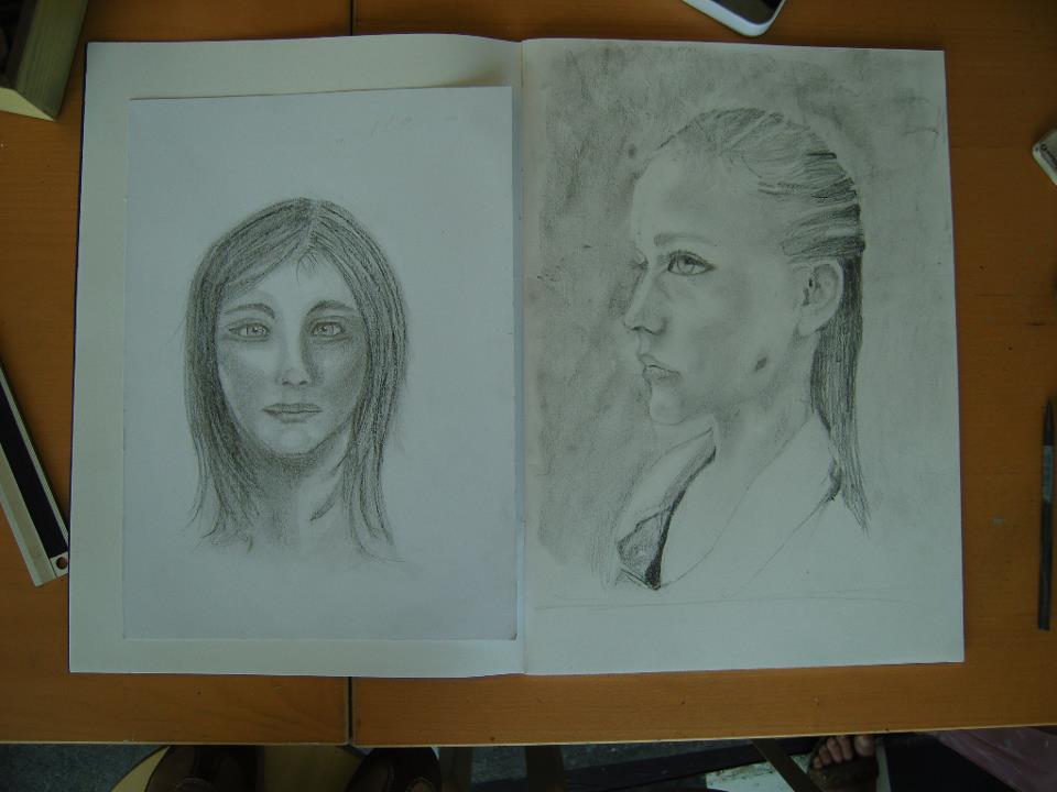 Workshop portrettekenen Atelier Helma van der Zwan werk cursist workshop portrettekenen