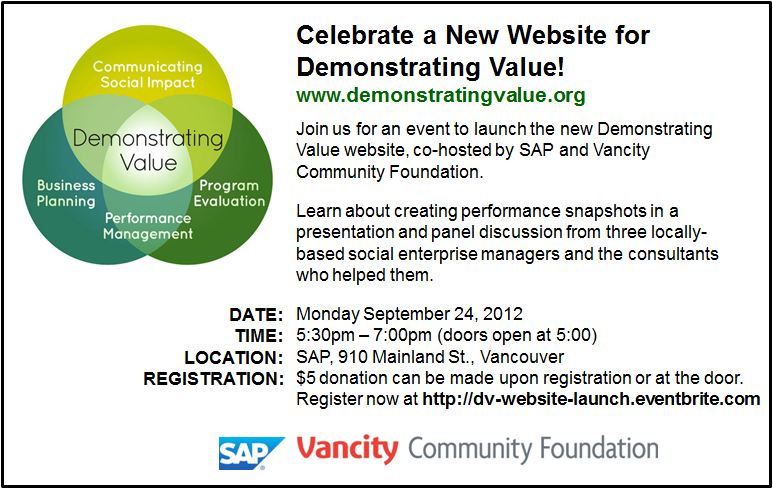 DV website launch event flyer